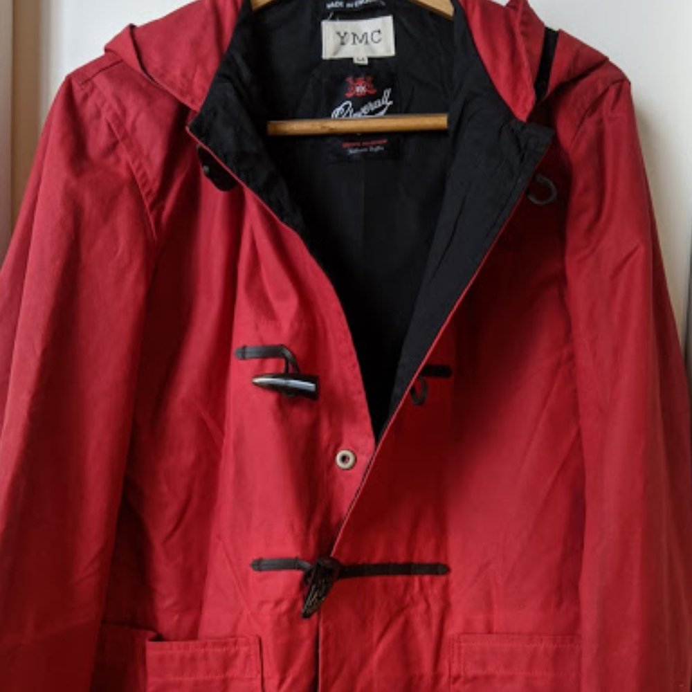 YMC x Gloverall waxed duffle rain jacket (M)